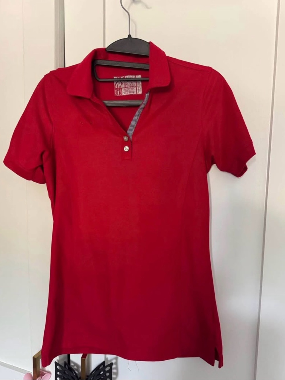 Chick-Fil-a Women’s Red Polo Top with Short Sleeve Collar